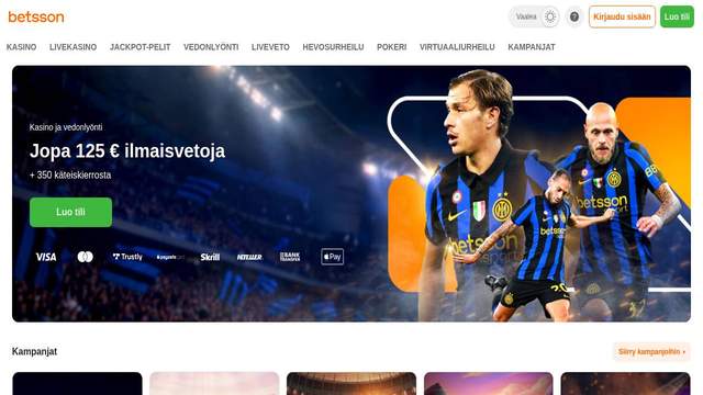 Betsson casino screenshot
